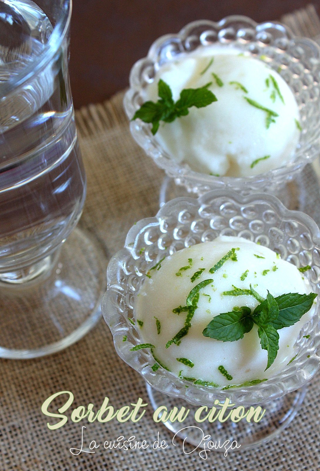 Sorbet au citron sans sorbetière avec blanc d'oeuf