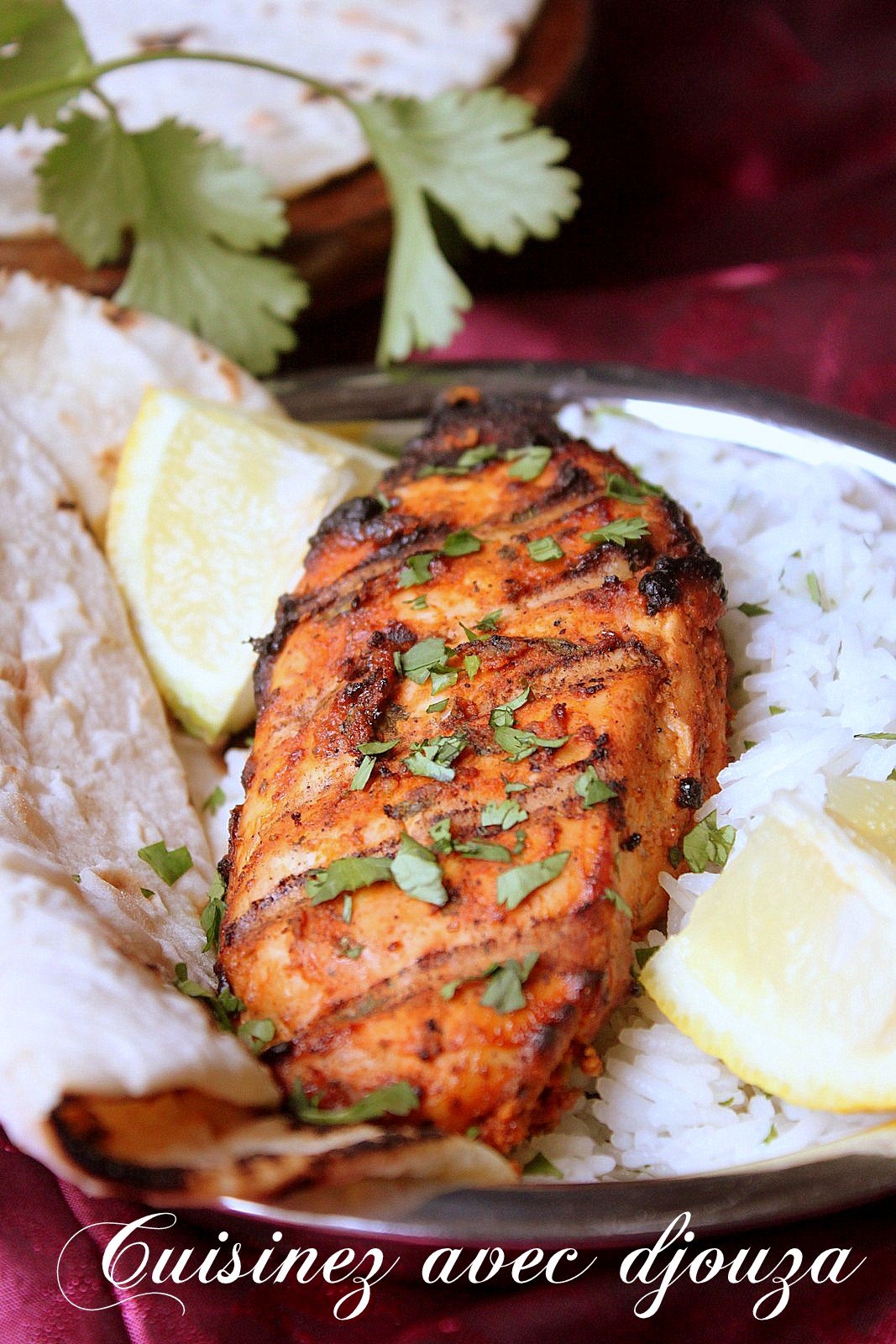 Escalope de poulet grillée au barbecue marinade à l'indienne