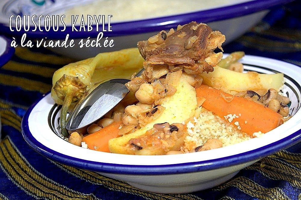 Couscous haricots cornilles et viande salée