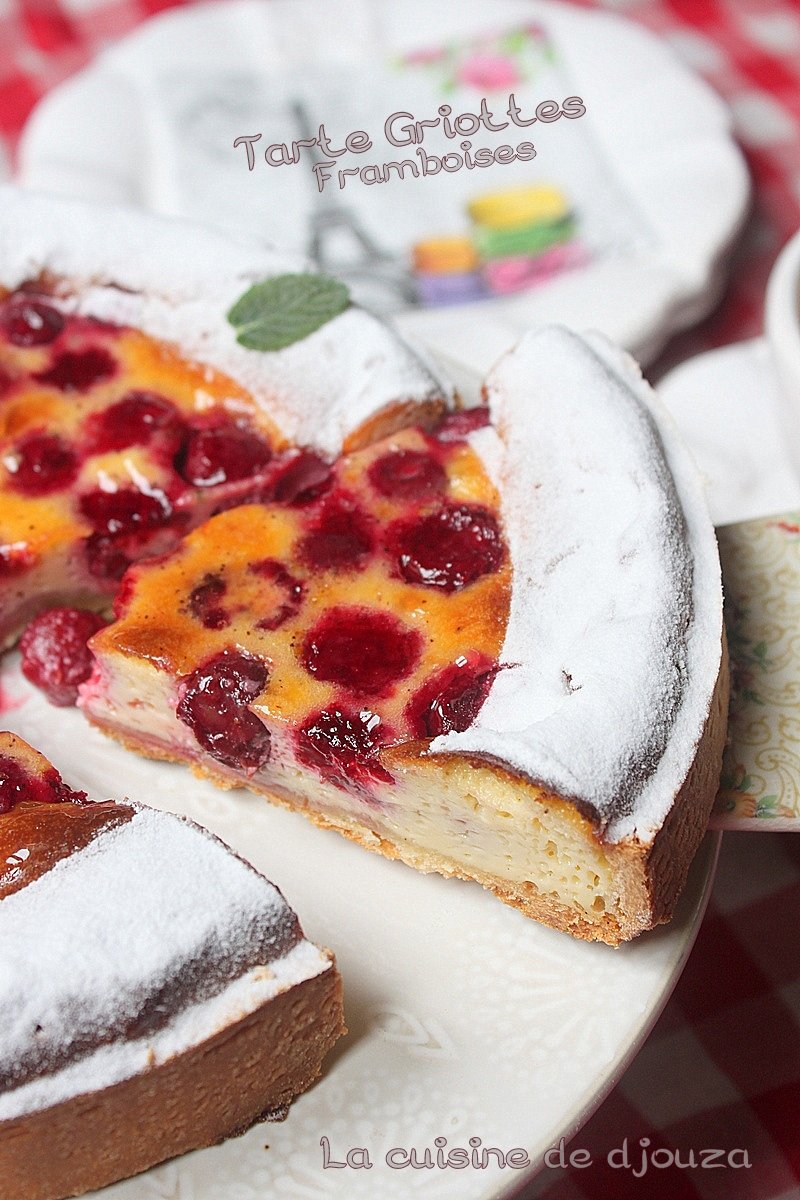 Tartes crémeuse griotte et framboises surgelées