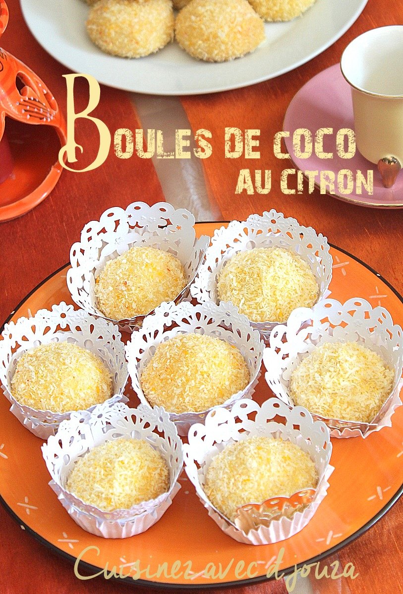 Boules de coco au citron et citron confit