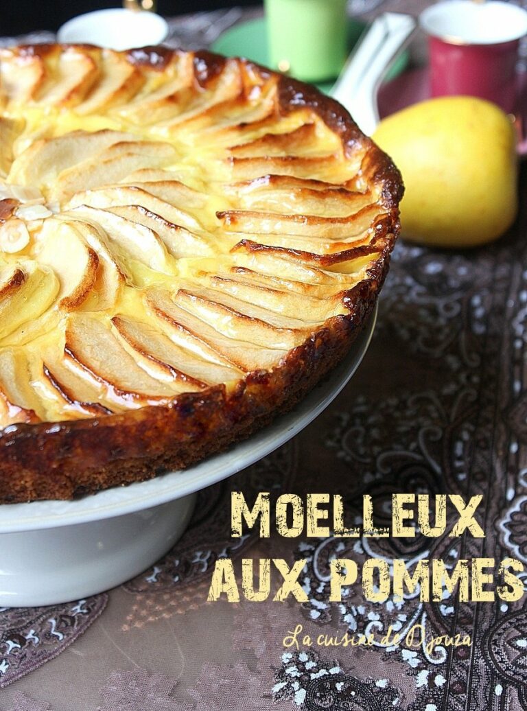 Gateau moelleux aux pommes et crème de flan