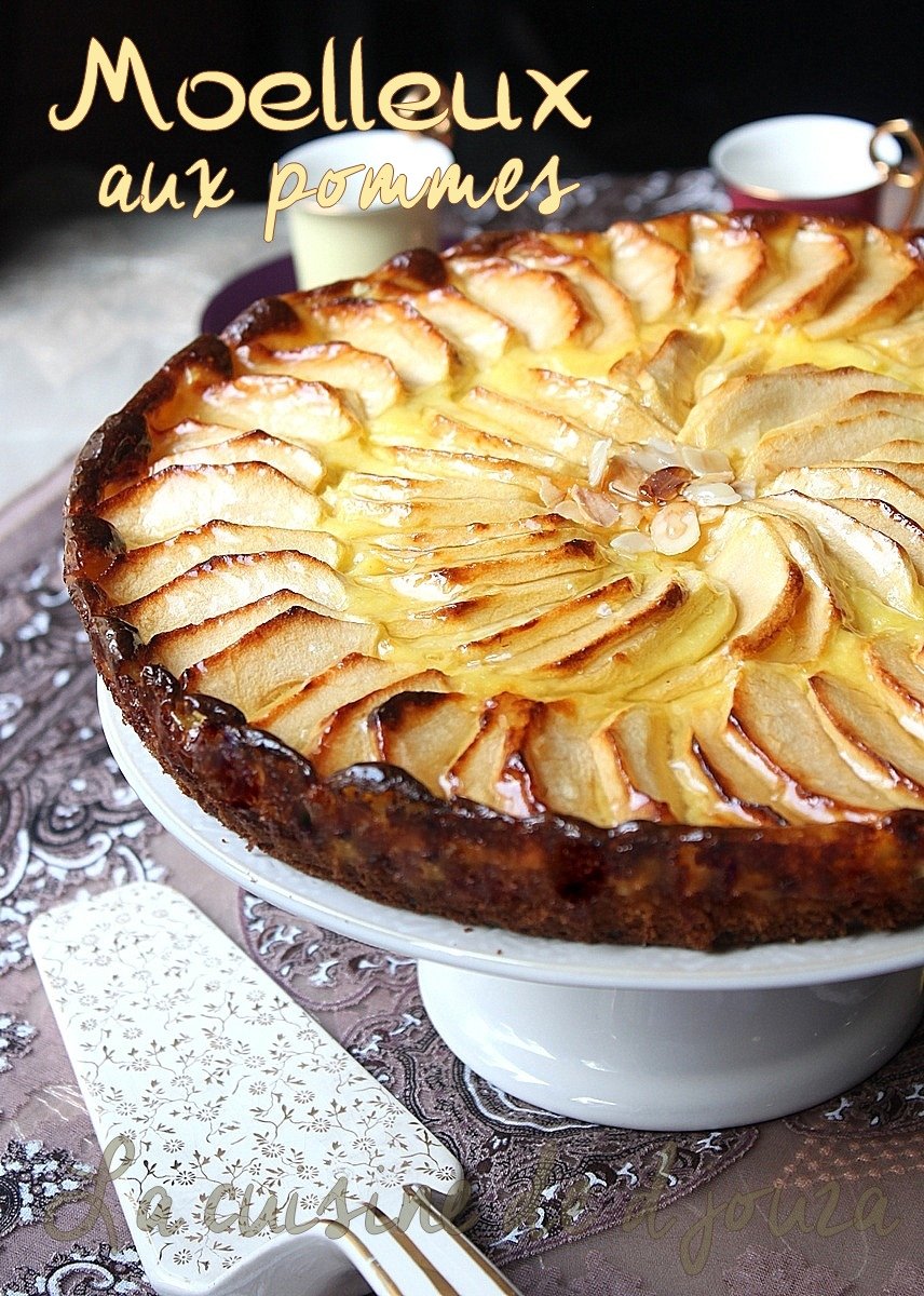 Gateau moelleux aux pommes et crème de flan