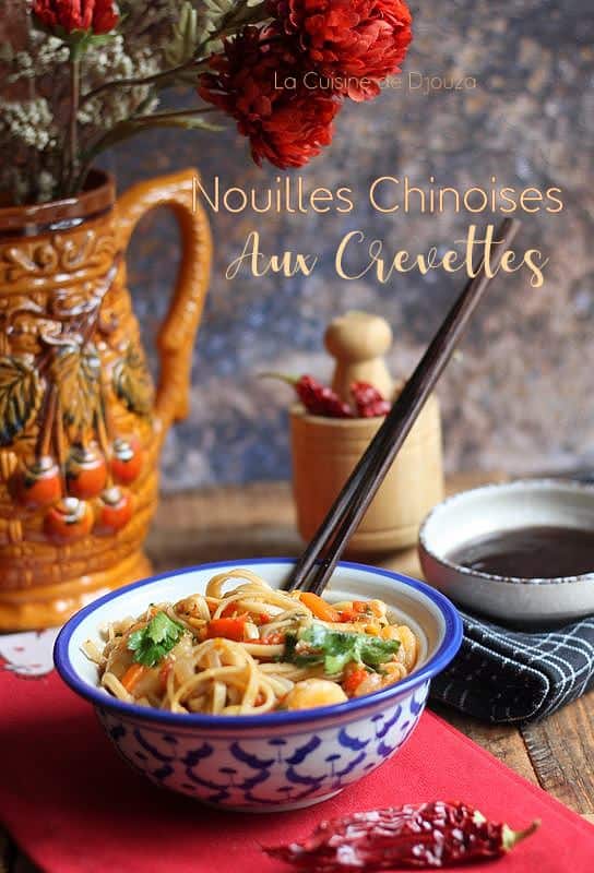 Nouilles façon asiatique aux crevettes