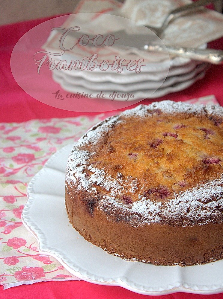 Gateau gourmand noix de coco framboise