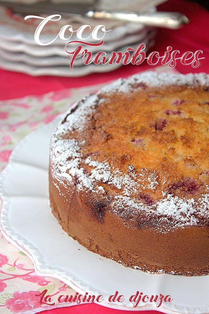 Gateau gourmand noix de coco framboise