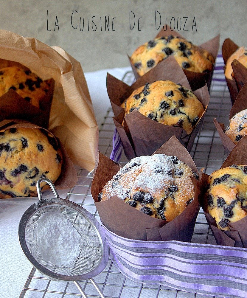 Gros muffins myrtilles comme au starbucks