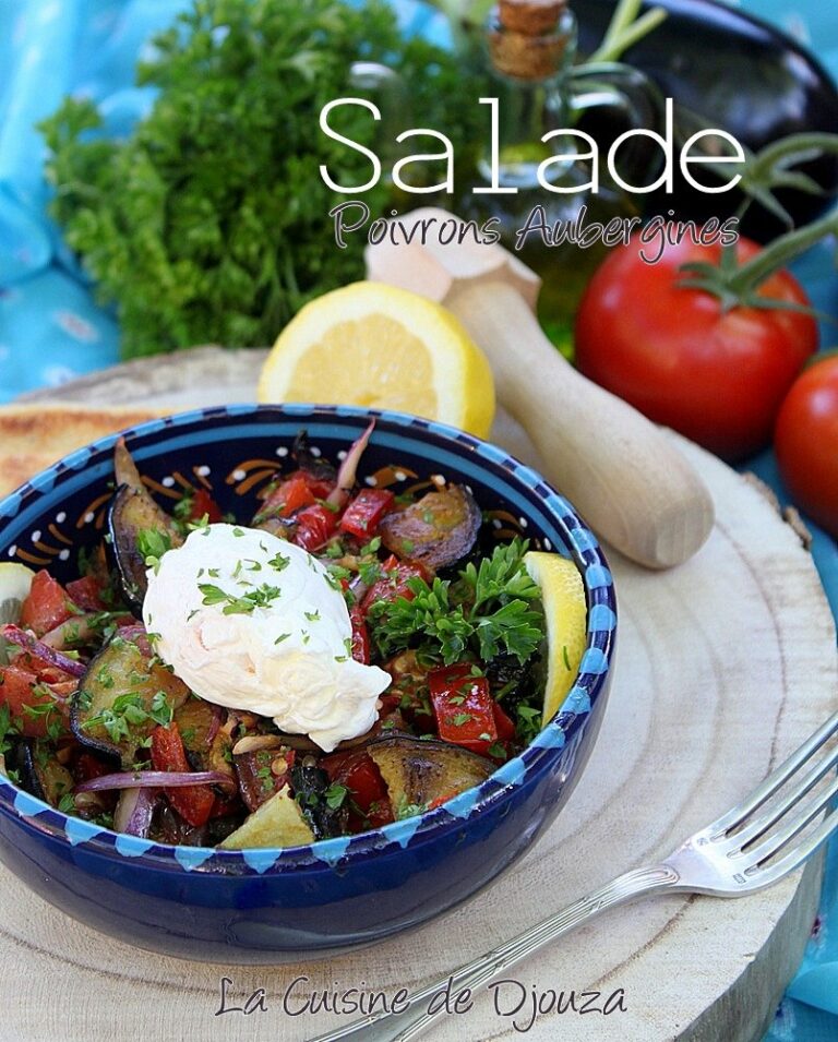 Salade chaude froide aubergines poivrons