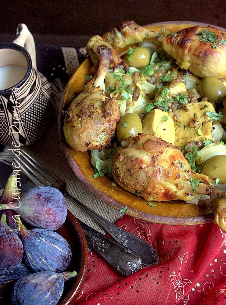 Pilons et blanc de poulet aux lentilles