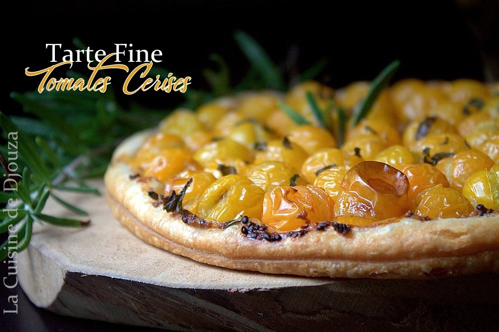 Tarte fine pâte feuilletée et tomates cerises