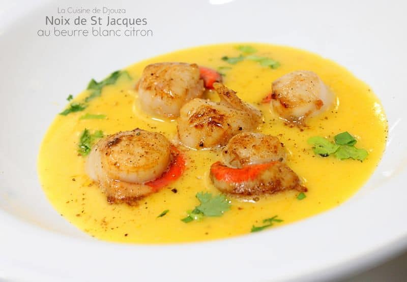 Noix de st jacques sauce beurre au citron