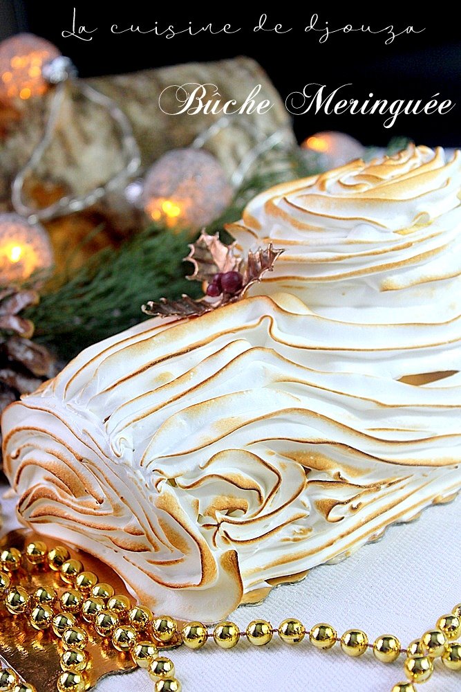 Buche de noel mascarpone lemon curd meringuee