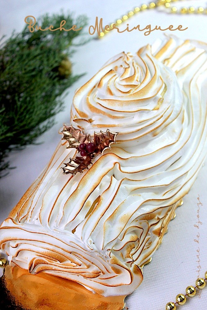 Buche de noel mascarpone lemon curd meringuee