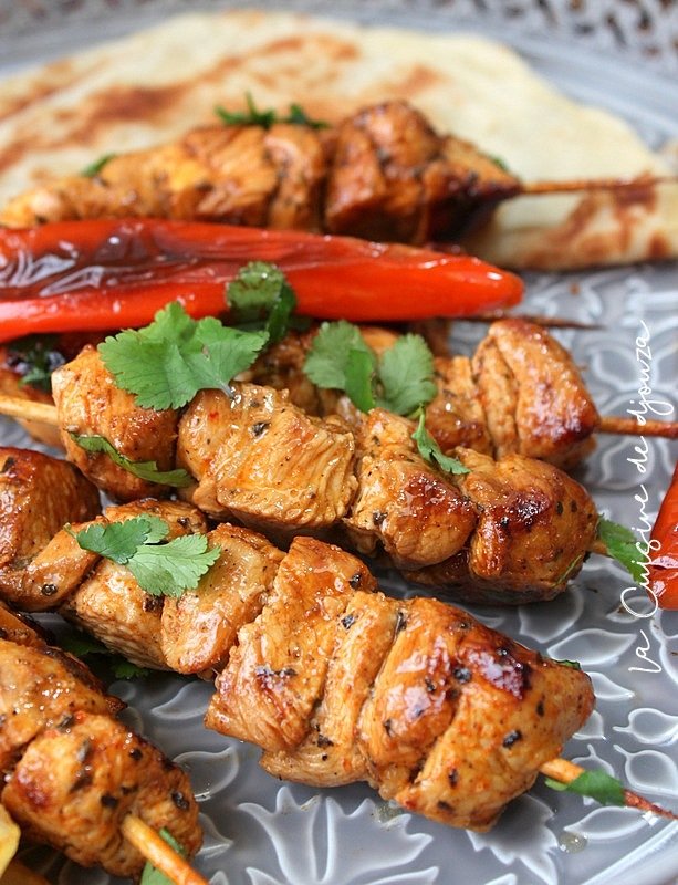 Brochettes de poulet aux épices indiennes