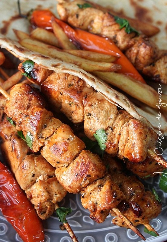 Brochettes de poulet aux épices indiennes