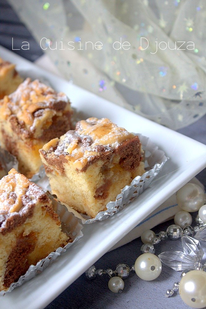 Gateau mderberl marbré chocolat et confiture d'orange