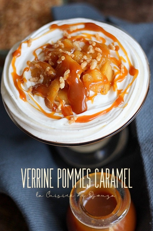 Verrines gourmandes pommes caramel