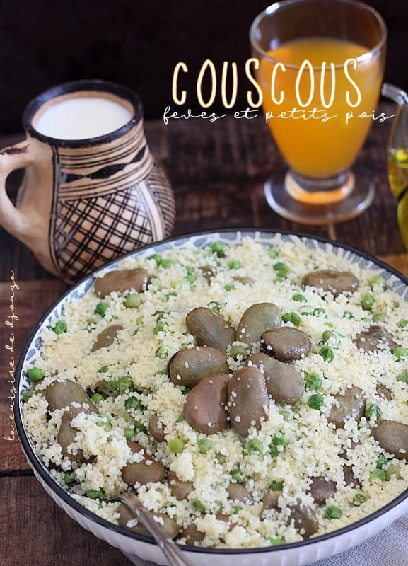 Mesfouf, couscous aux feves et petits pois