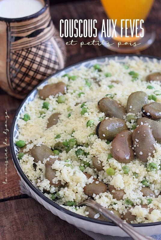 Mesfouf, couscous aux feves et petits pois