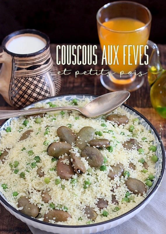 Mesfouf, couscous aux feves et petits pois