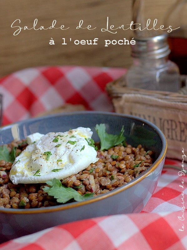 Salade de lentilles lyonnaise, spécialité du bouchon lyonnais