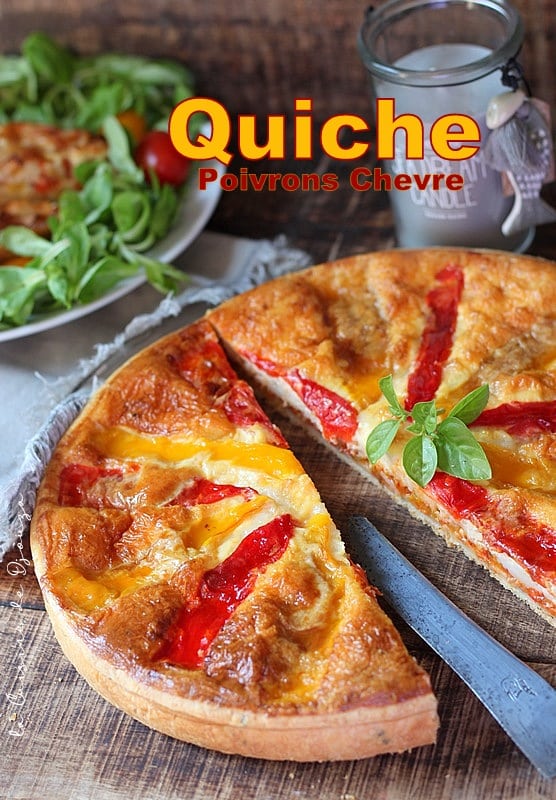 Quiche aux poivrons et buchette de chevre