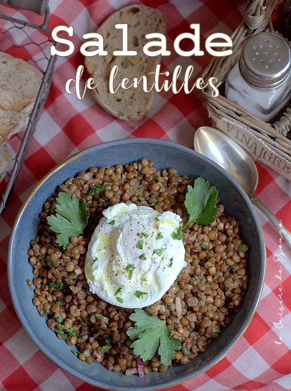 Salade de lentilles lyonnaise, spécialité du bouchon lyonnais