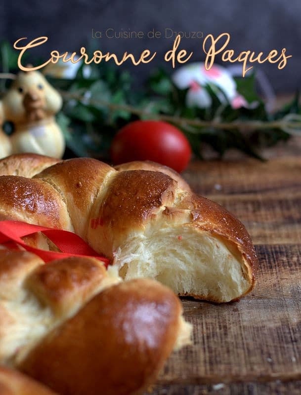 Brioche couronnée tressée de Paques