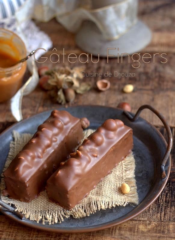 gâteau fingers caramel noisettes et cacahuètes