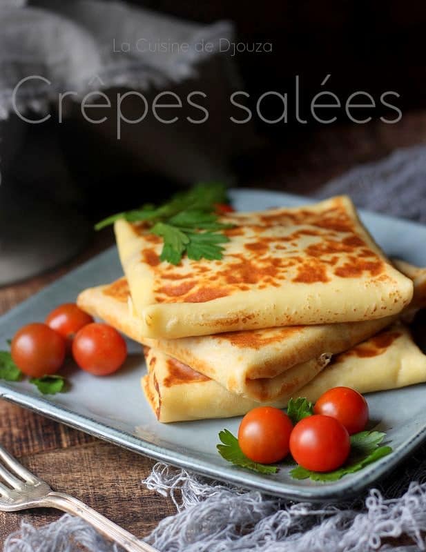 Crêpes salées au fromage et lardons