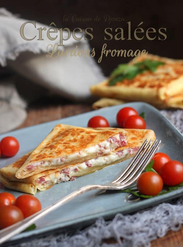 Crêpes salées fromage et lardons