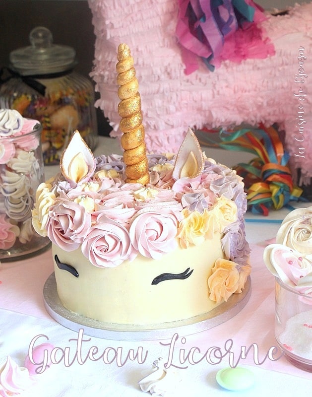 gâteau licorne raimbow