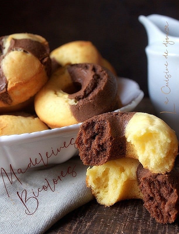 Madeleine bicolores choco vanille