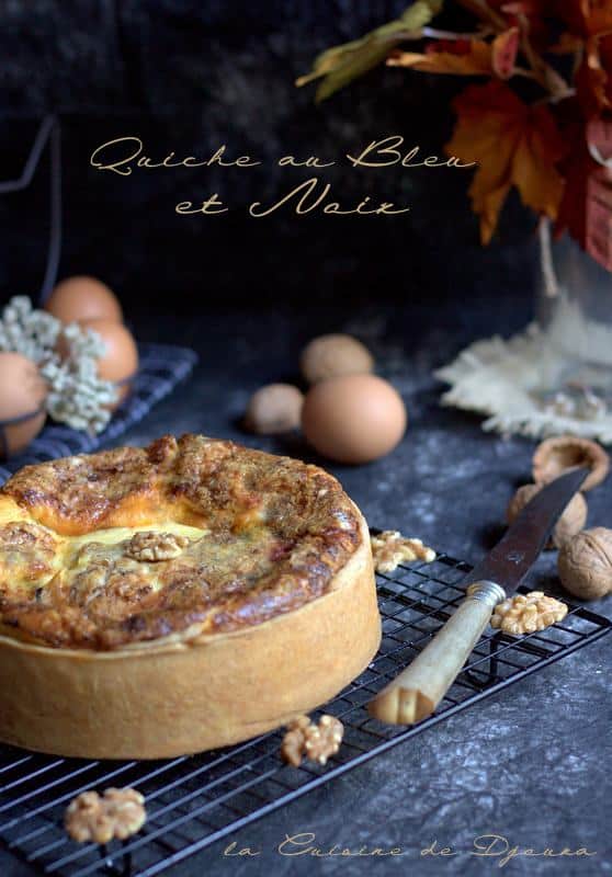 Quiche au fromage de bresse bleu et noix concassées