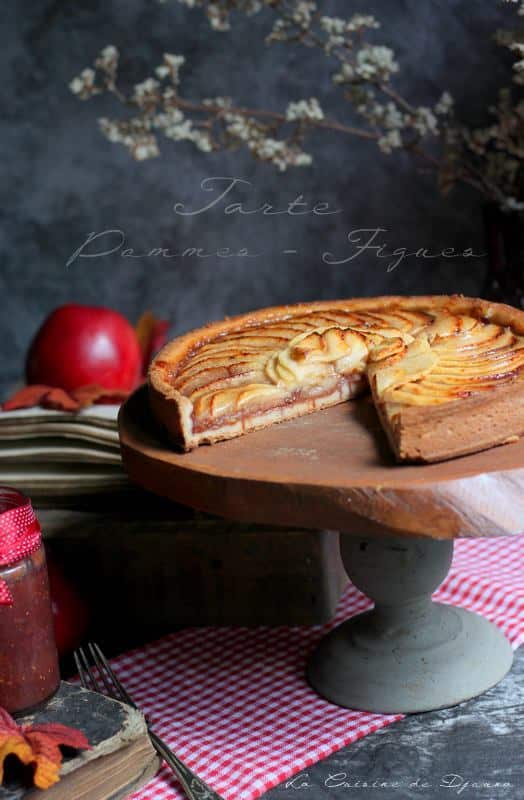 Tarte aux pommes et compote de figues violettes