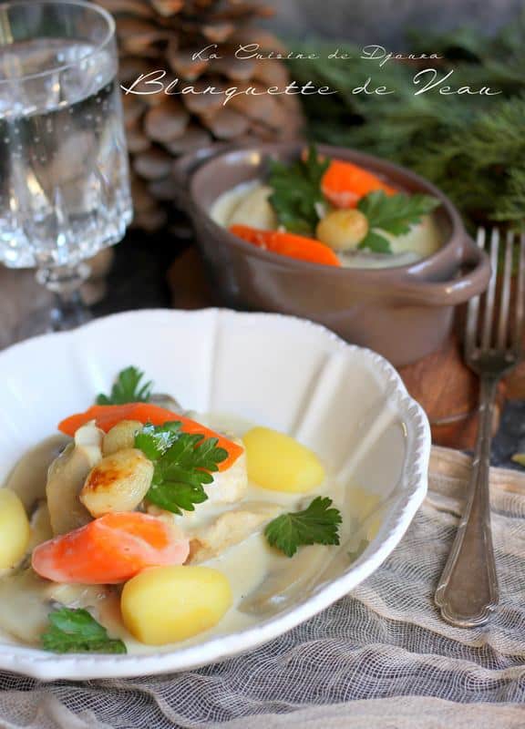 Blanquette avec pommes de terre et champignons