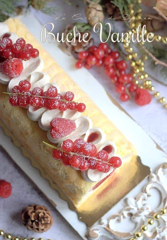 Recette de bûche insert fraises mousse bavaroise vanille