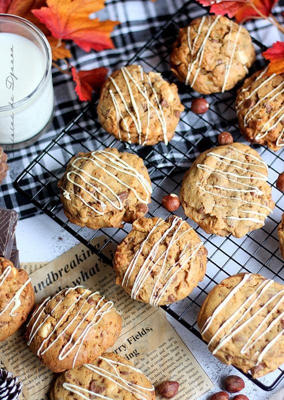 Recette de biscuits américains noisettes chocolat