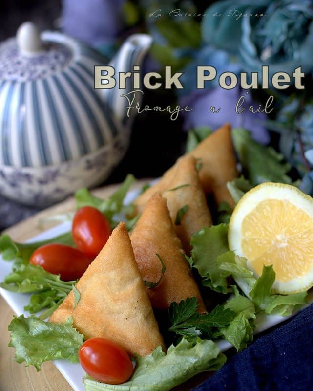 brick samoussa au poulet et fromage ail et fines herbes