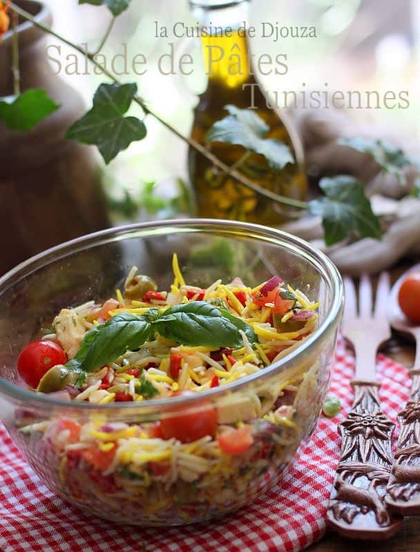 Pâtes tunisiennes hlalem en salade