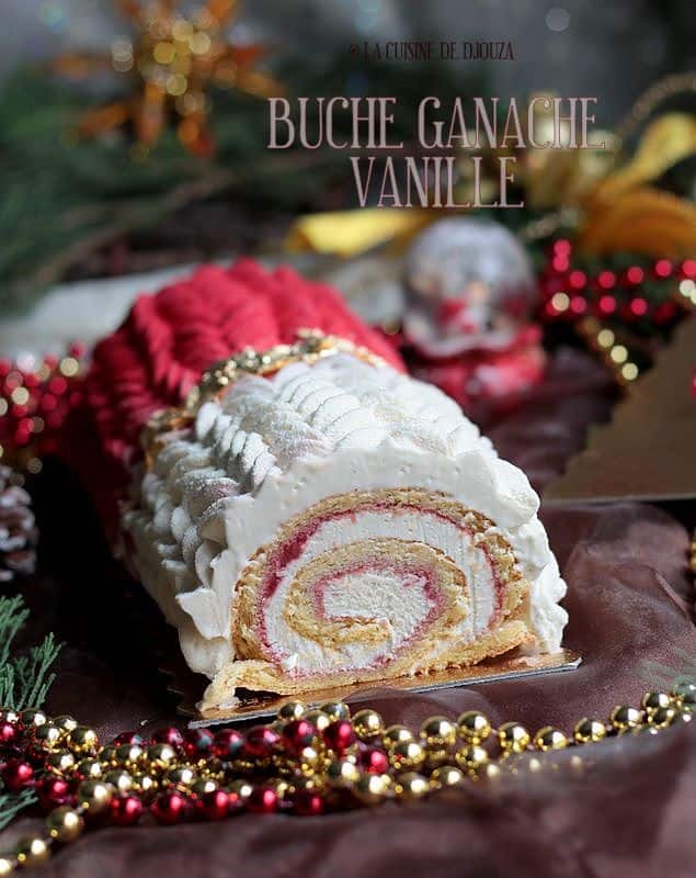 Bûche roulée fraises vanille