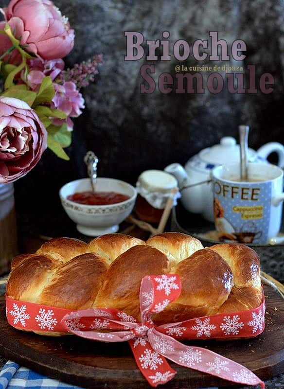 Brioche tressée à la semoule et levain