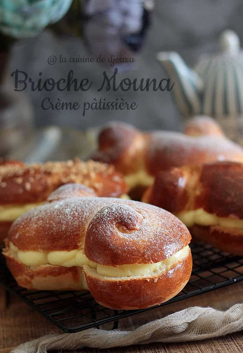 Brioche Mona fourrée à la crème pâtissière facile