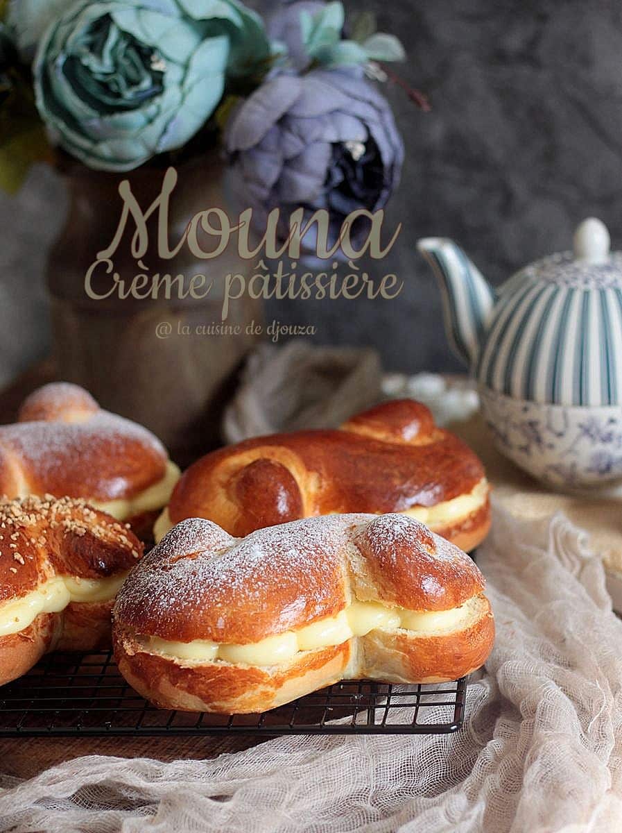 Brioche la mouna à la crème pâtissière