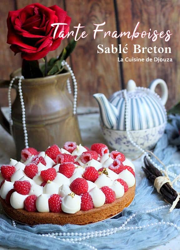 tarte sur biscuit breton avec framboise