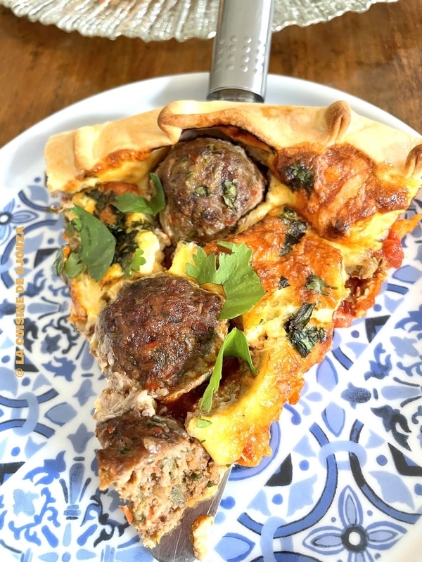 Quiche saveurs orientales kefta tomates