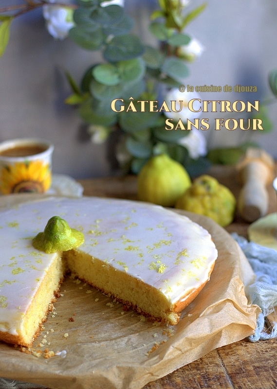 Gâteau cuisson sans four au glaçage citron