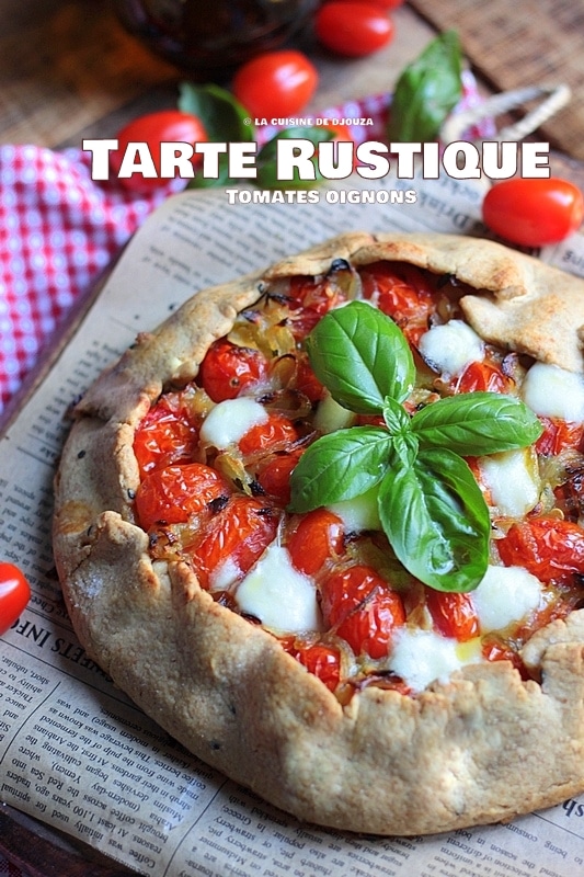 Tarte rustique aux tomates et oignons