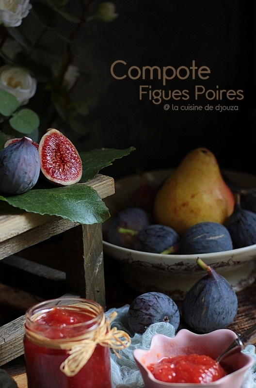 Compote maison aux poires et figues fraîches