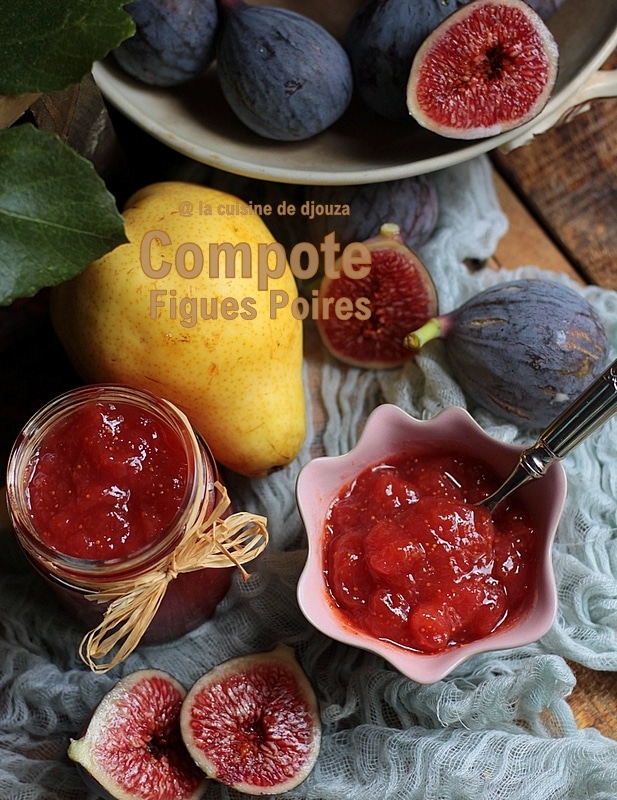 Compote légère figues poires au sirop d'agave